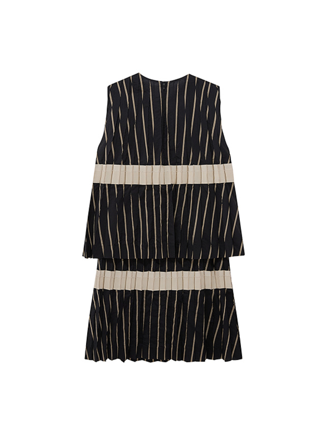 Stripe Pleats Dress