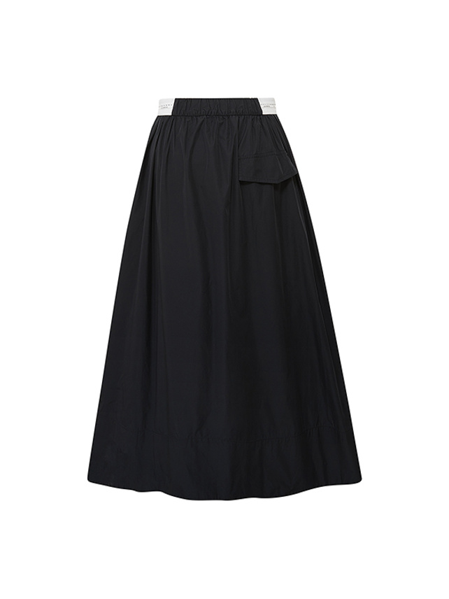 Waist Logo Tape Taffeta Skirt