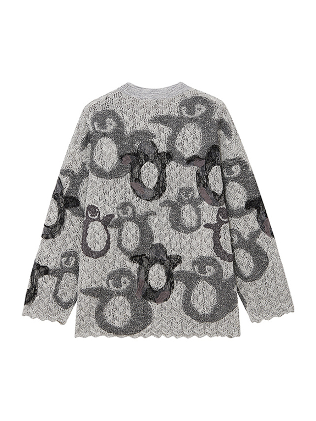 Penguin Design Knit Top