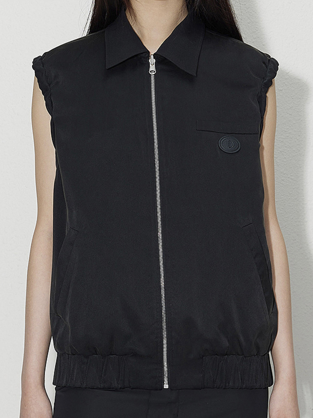 Reversible Zipper Sleeveless Blouson