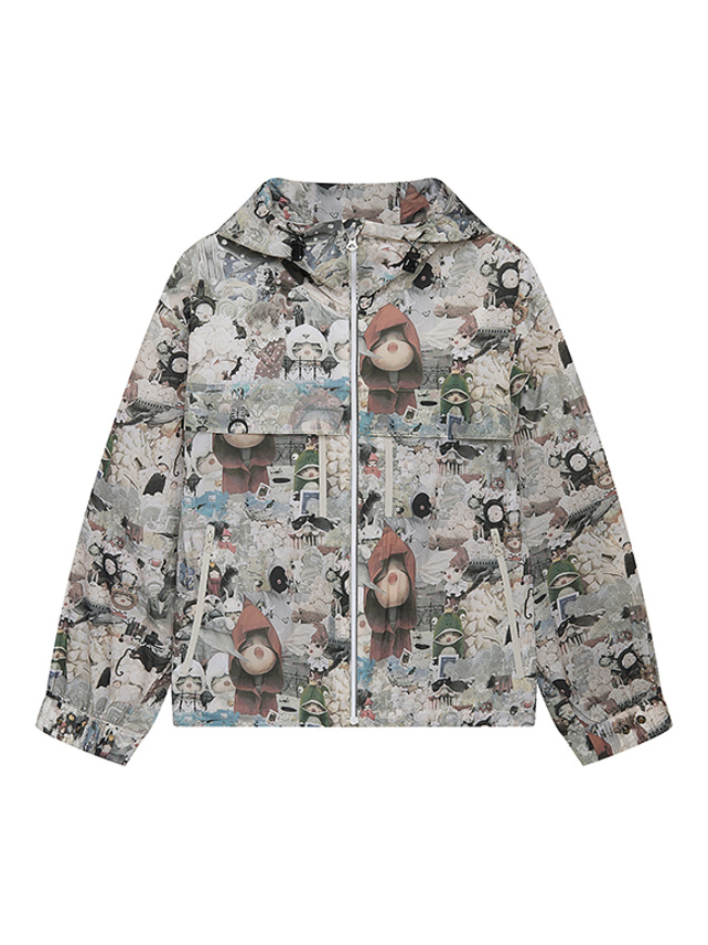 Illustration Printed Nylon Blouson