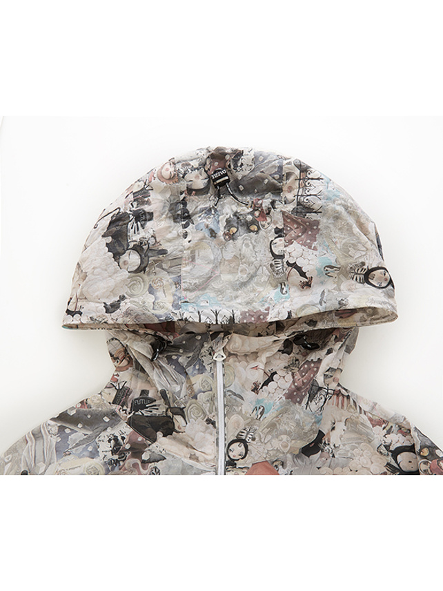 Illustration Printed Nylon Blouson