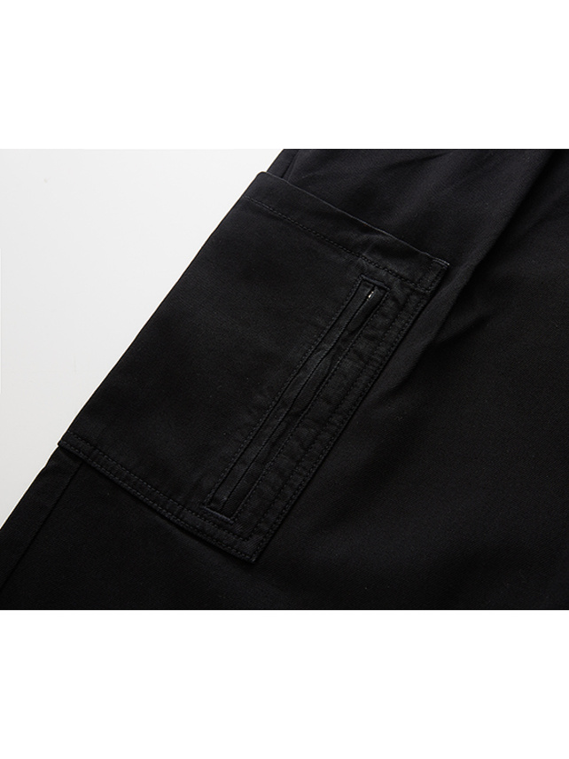 Waist Rubber Cargo Denim Pants