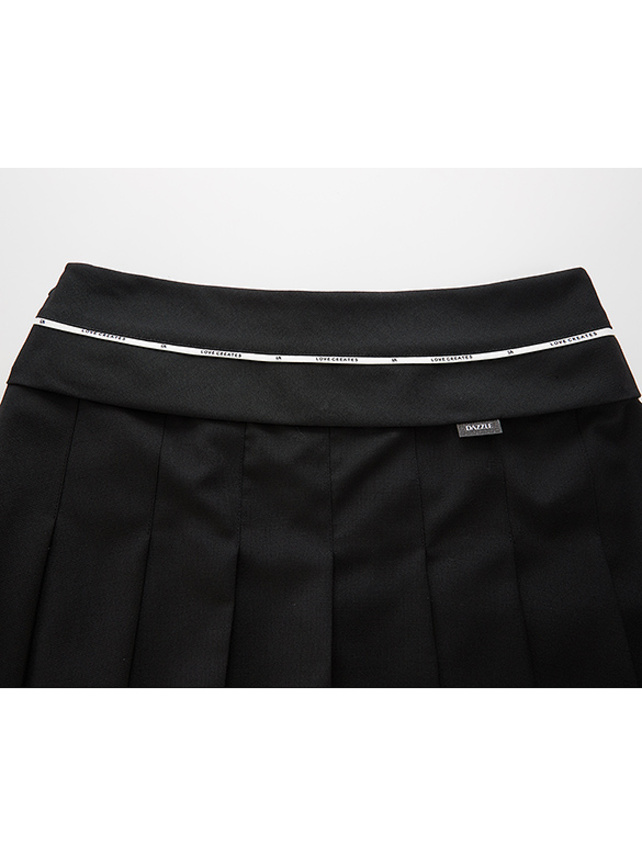 Waist Line Pleats Skirt