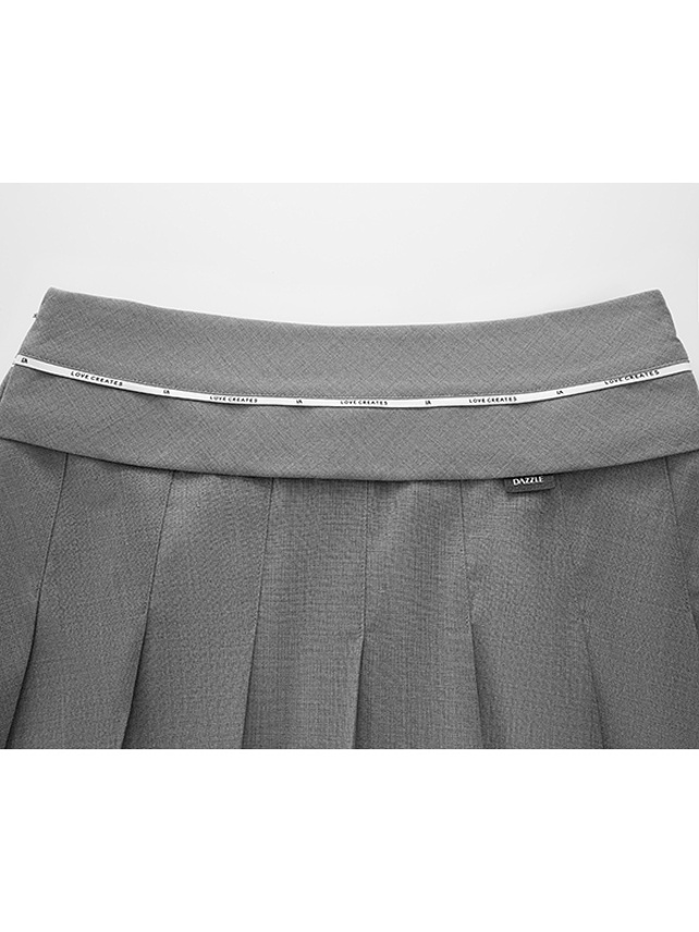 Waist Line Pleats Skirt