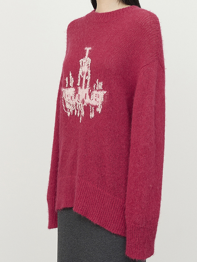 Embroidery & Beads Red Knit