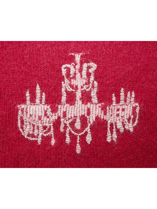 Embroidery & Beads Red Knit