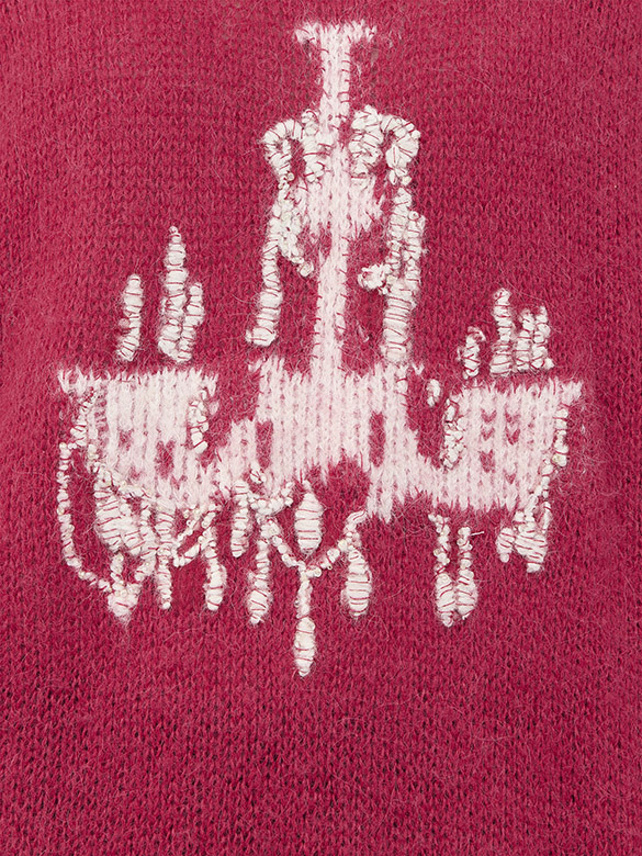 Embroidery & Beads Red Knit