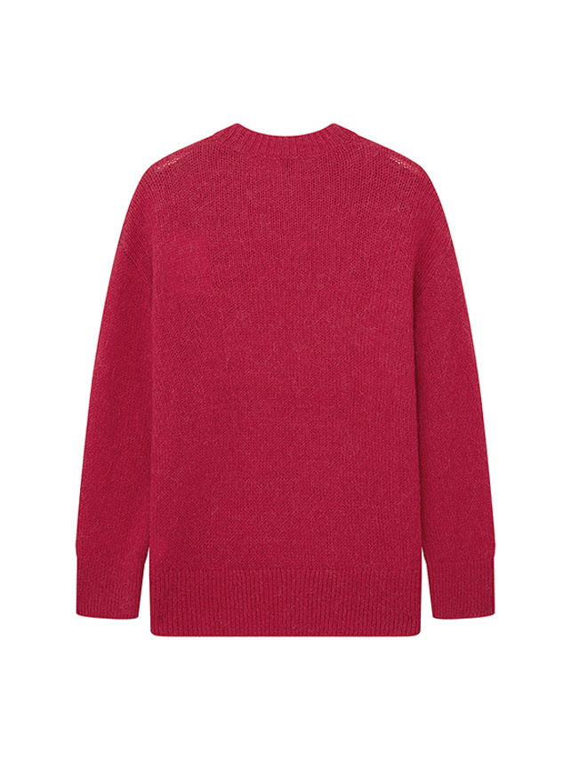 Embroidery & Beads Red Knit