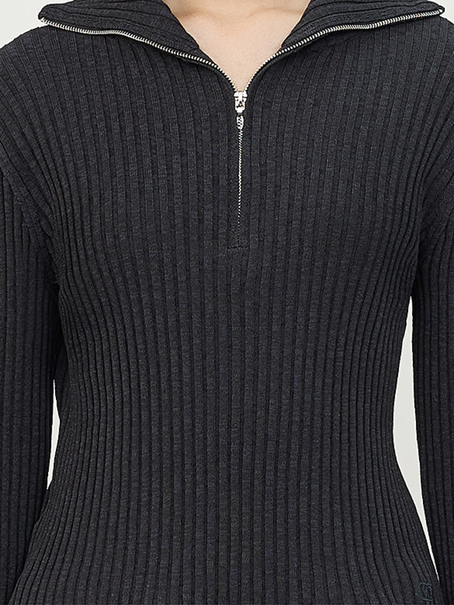 Zipper Rib Knit