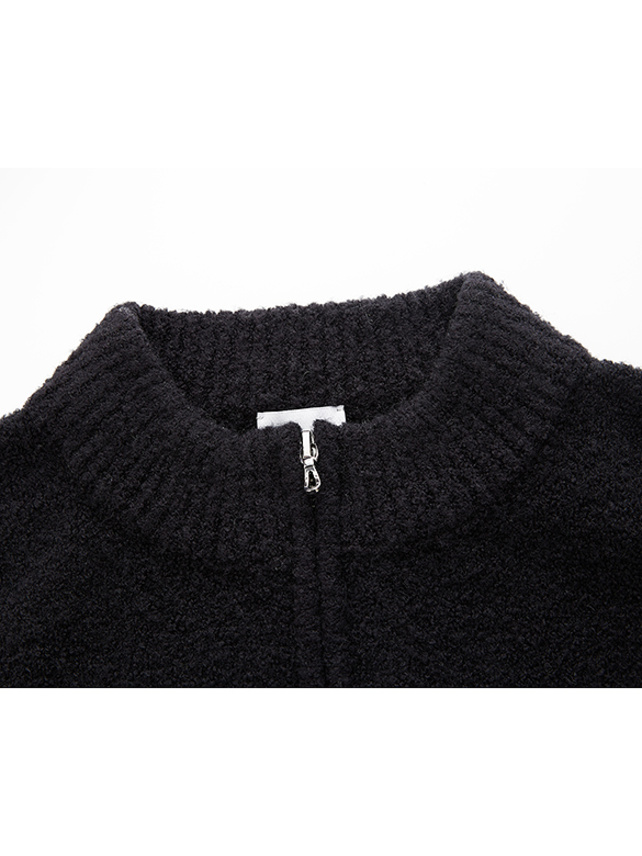 Bi-Color Design Zipper Knit