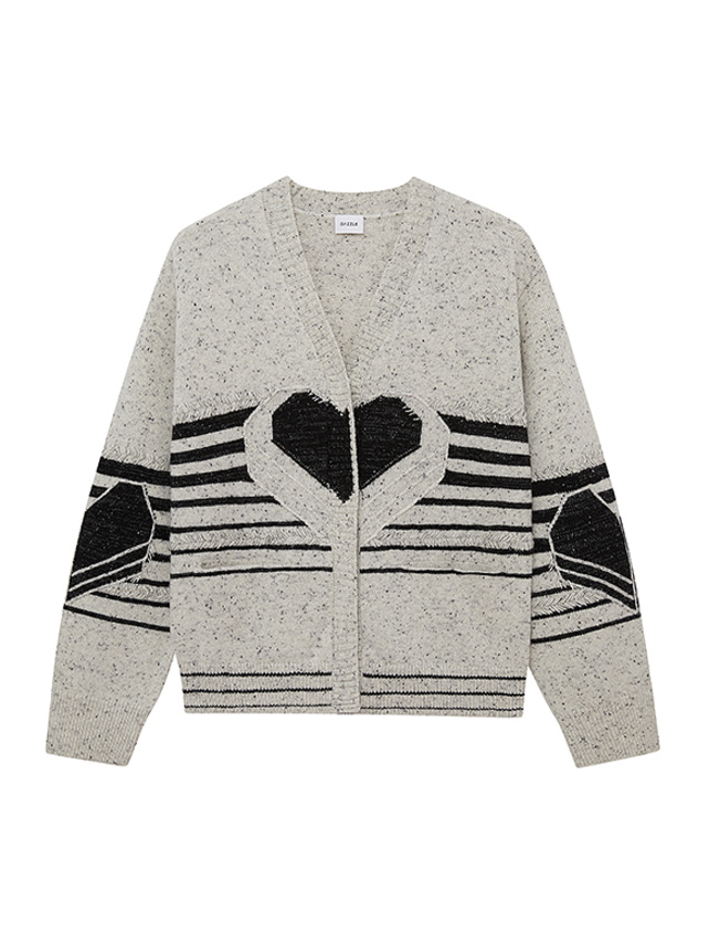 Heart Design Knit Cardigan