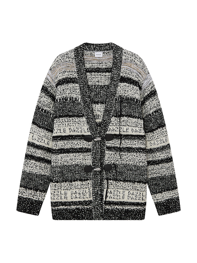 Design Stripe Knit Cardigan