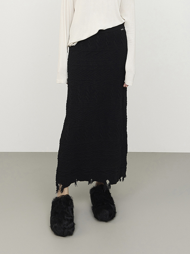 Damage Knit Skirt