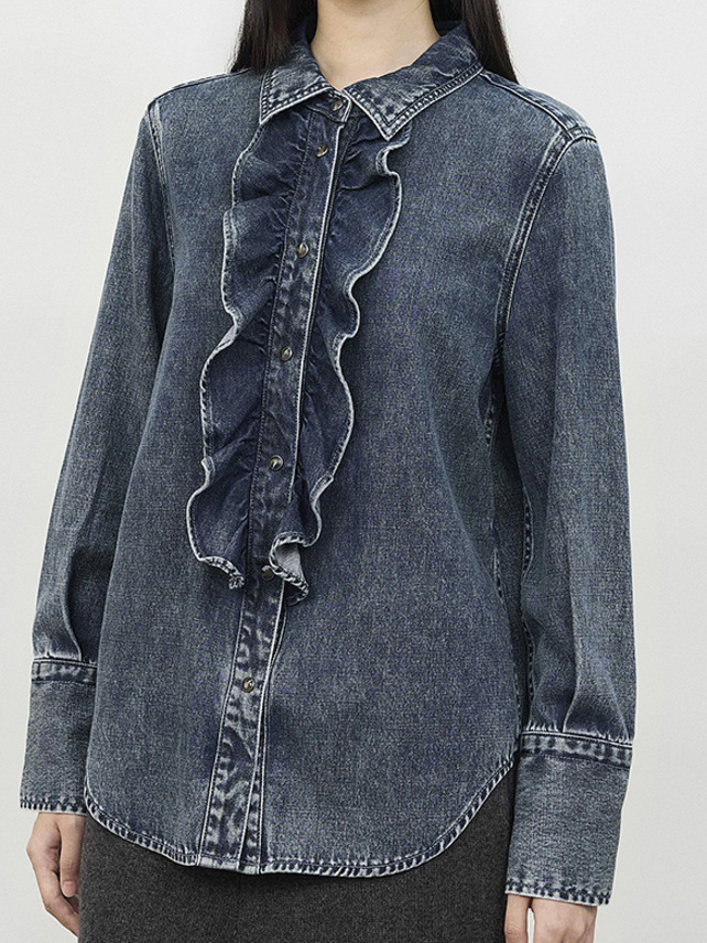 Frill Denim Shirt