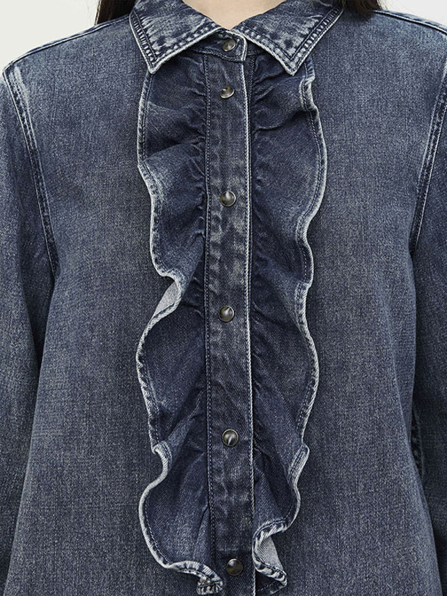 Frill Denim Shirt