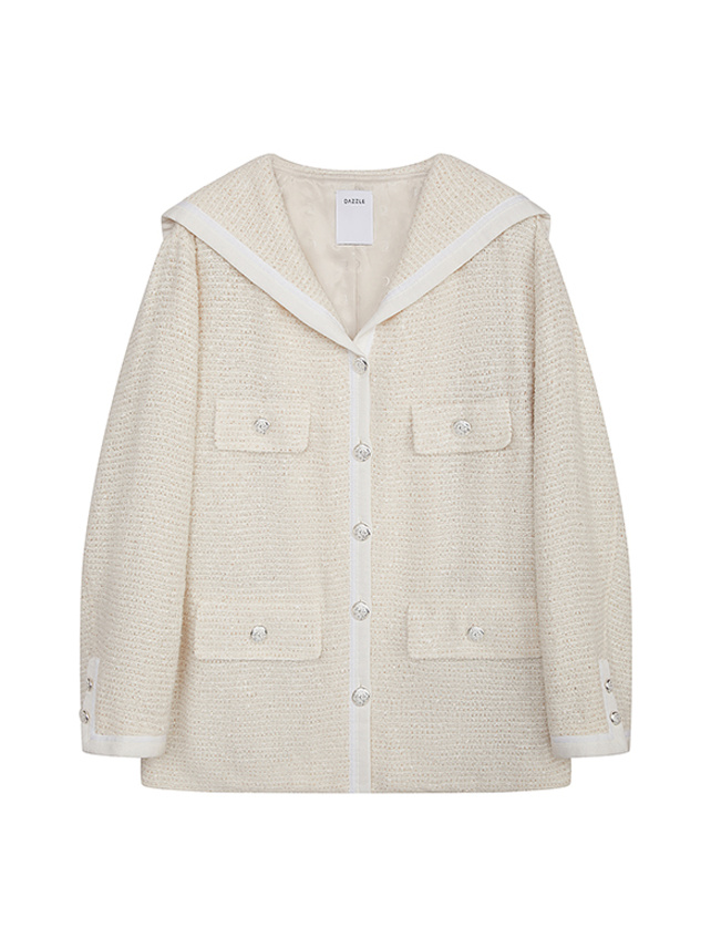 Sailor Collar Tweed Jacket