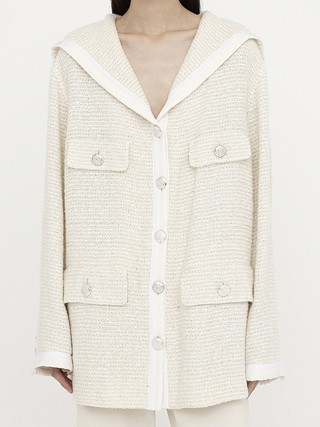 Sailor Collar Tweed Jacket