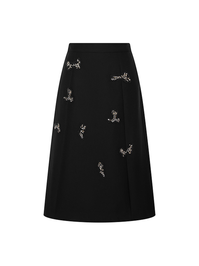 Beads & Tulle Cat Design Flare Skirt