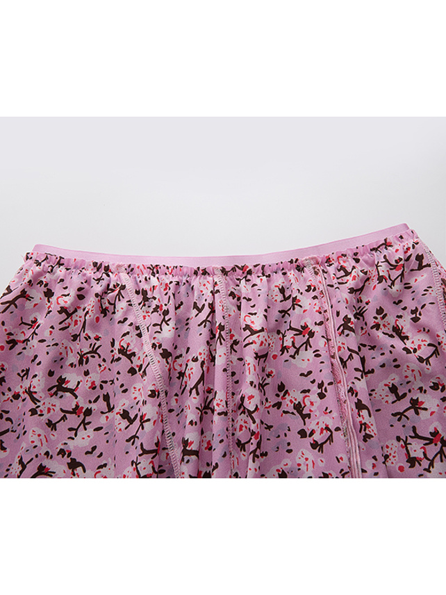 Cat & Flower Printed Skirt