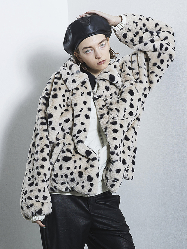 Leopard Fake Fur Blouson