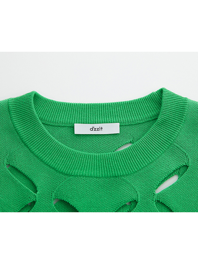 Cut-Out Design Knit Top