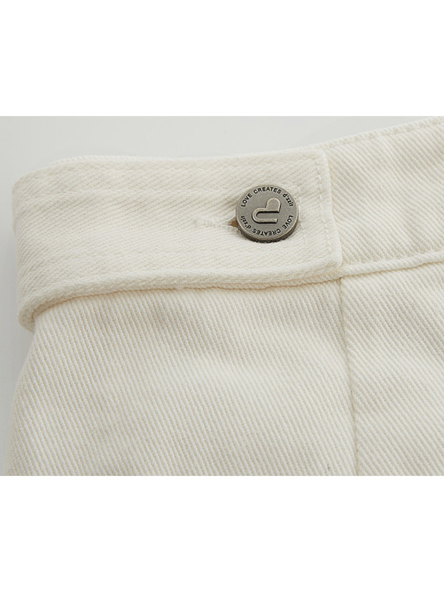 Out-Pocket White Denim Pants