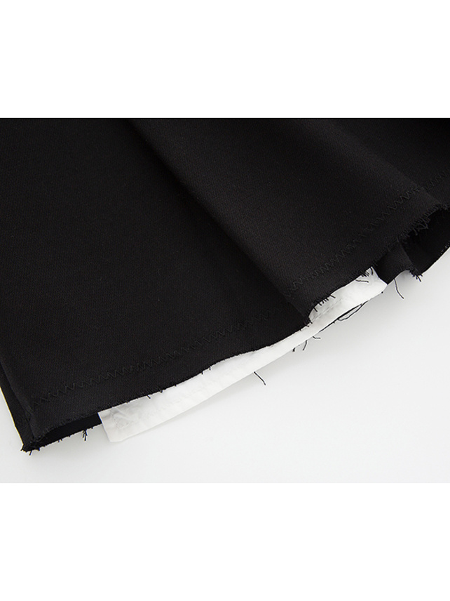Black Belted Tuck Skirt