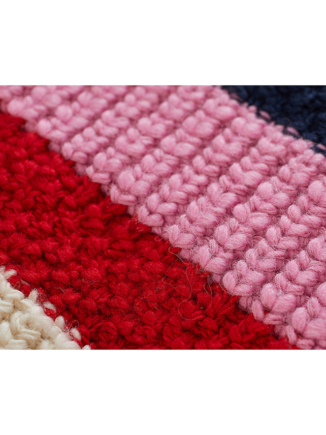 Pink Stripe Brooch Knit Cardigan