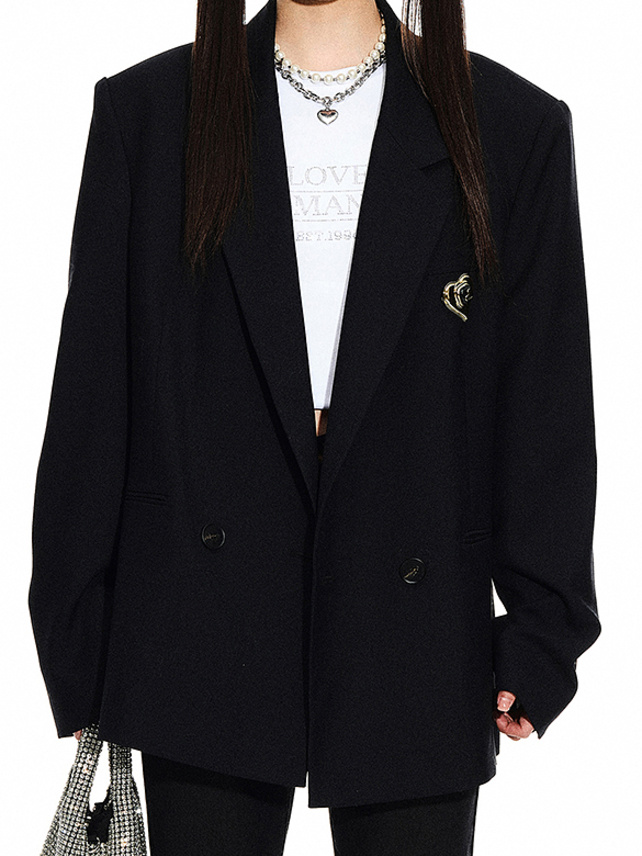 Brooch Tailored Jacket - DAZZLE FASHION(ダズルファッション)／d