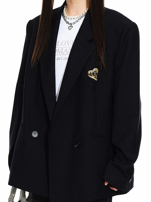 Brooch Tailored Jacket - DAZZLE FASHION(ダズルファッション)／d