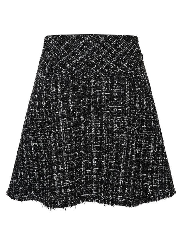 Glitter Tweed Flare Skirt