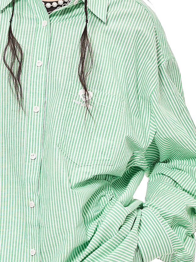 Pin Stripe Green Shirt