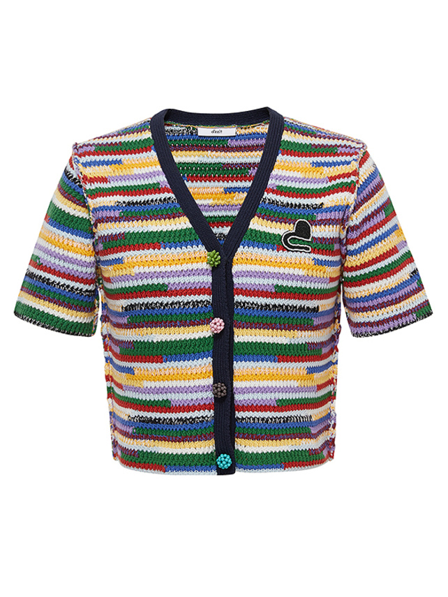 Multi Color Retro Knit Cardigan
