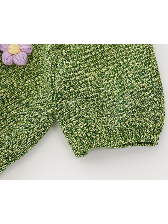 Green Retro Knit Cardigan