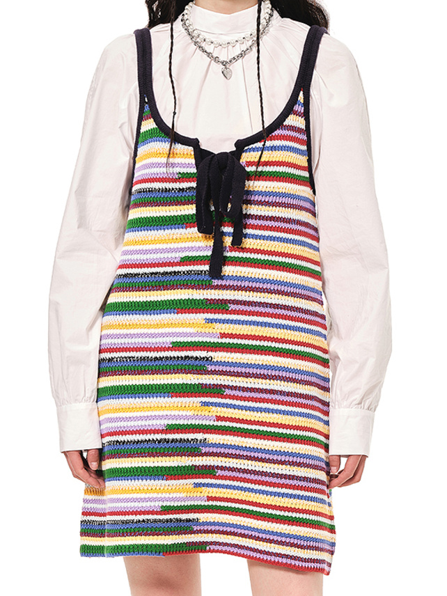 Multi Color Retro Knit Cami Dress