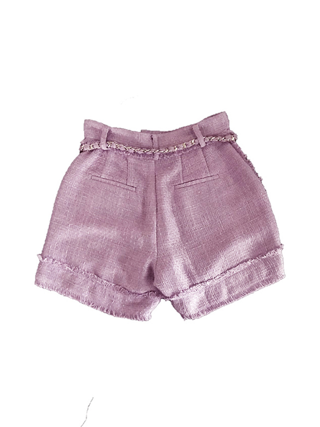 Purple Tweed Short Pants
