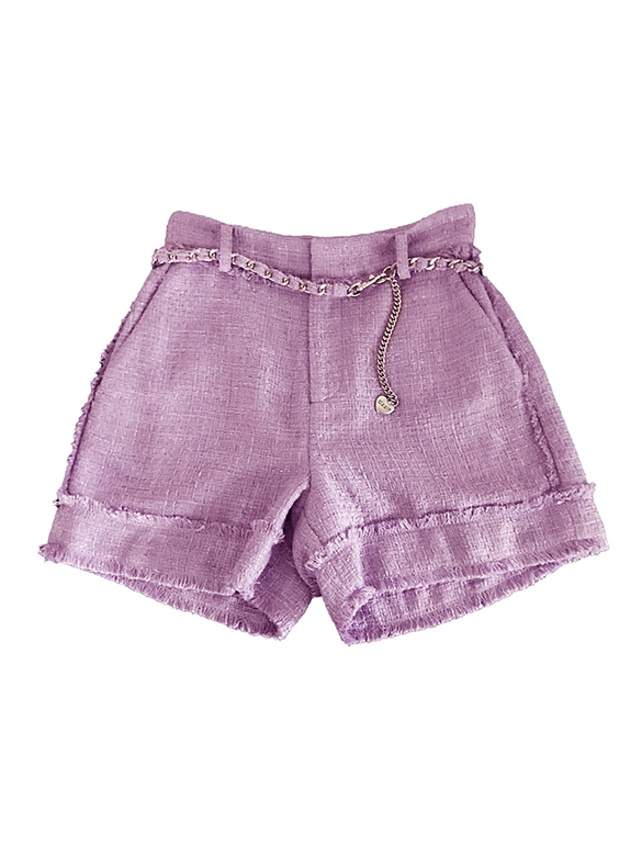 Purple Tweed Short Pants