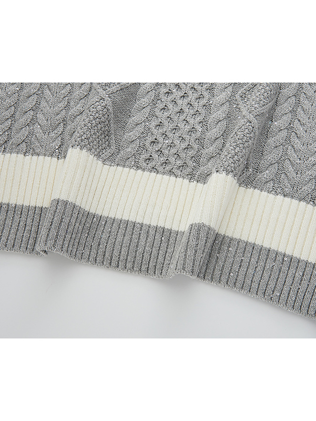 Gray & White Sleeveless Knit