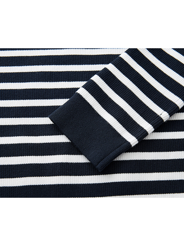 Boat Neck Stripe Knit Top