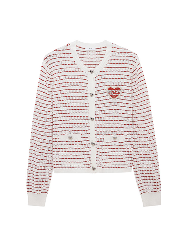 Heart button knit cardigan