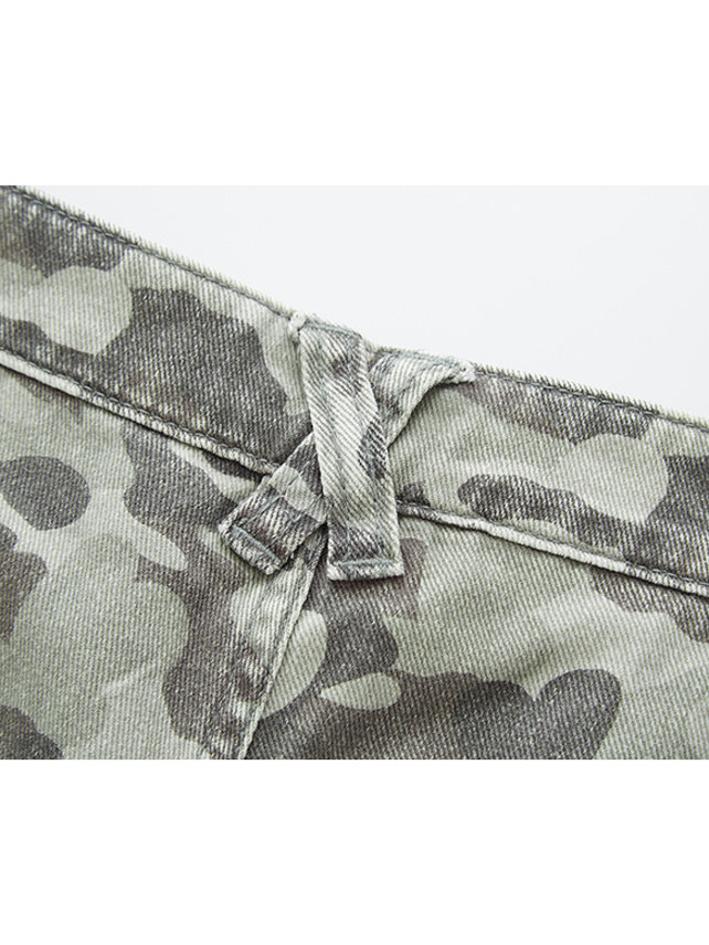 Camouflage Cargo Denim Pants - DAZZLE FASHION(ダズルファッション