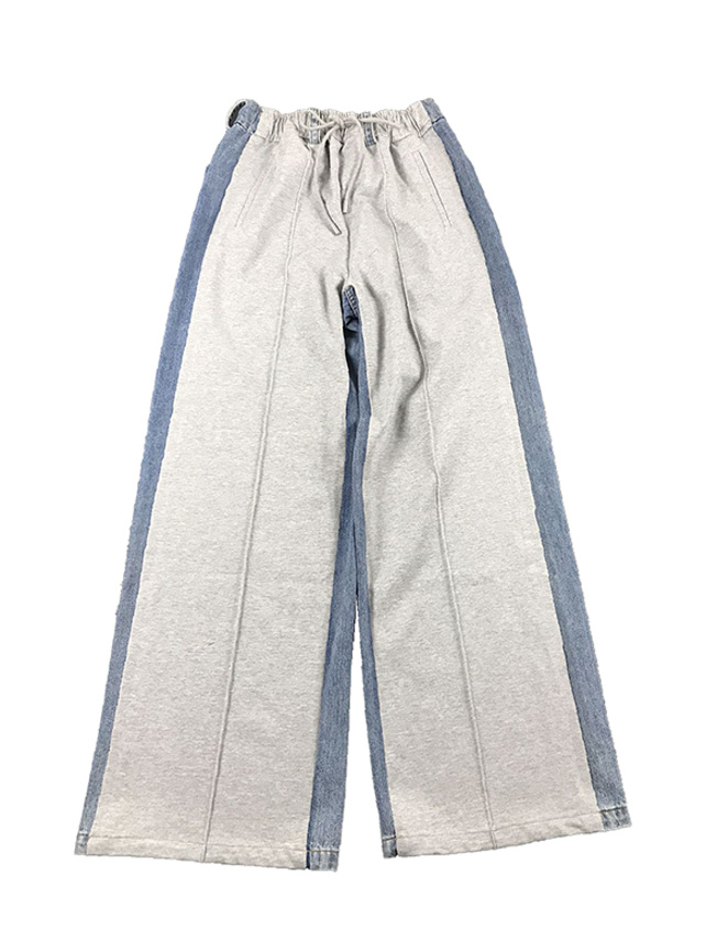 Sweat Combination Denim Pants - DAZZLE FASHION(ダズルファッション