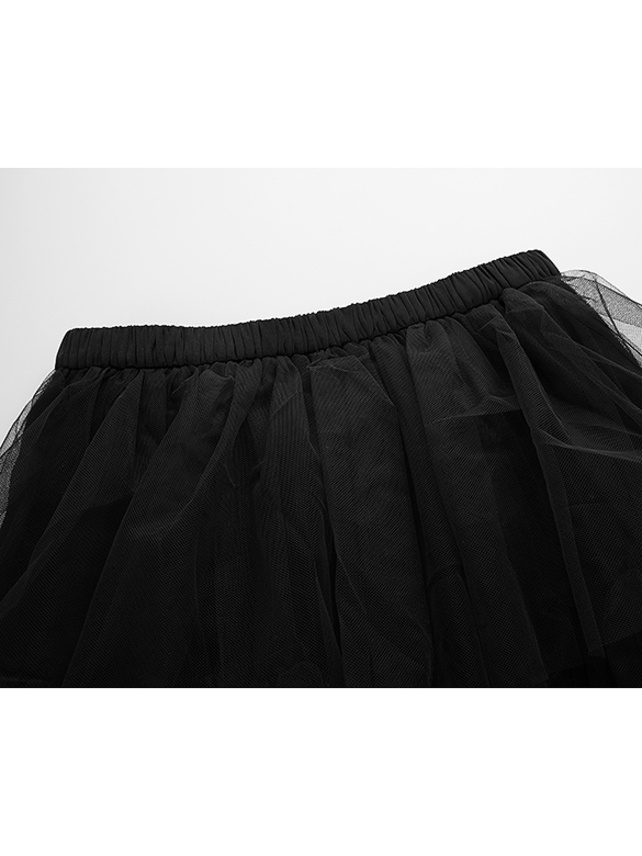 Slit Tulle Gradually Skirt