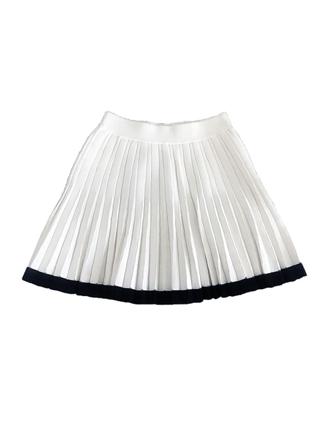 Hem Bi-Color Pleats Knit Skirt - DAZZLE FASHION(ダズルファッション 