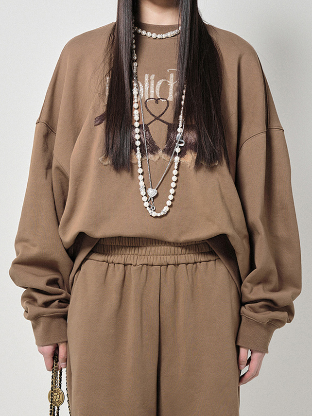 Dog Embroidery & Beads Sweatshirt - DAZZLE FASHION(ダズル