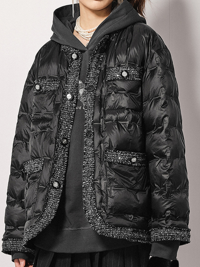 Tweed Piping Down Jacket - DAZZLE FASHION(ダズルファッション)／d