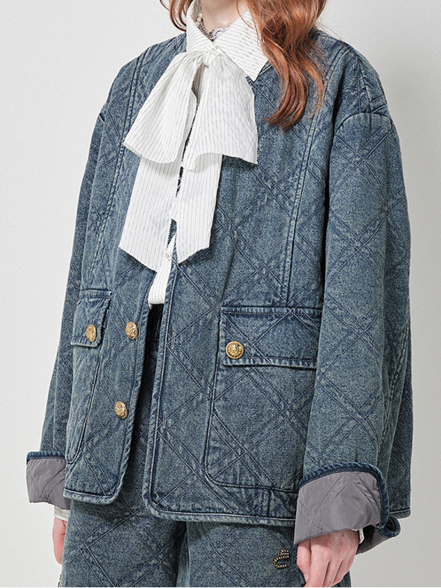 Quilting Denim Jacket - DAZZLE FASHION(ダズルファッション)／d'zzit