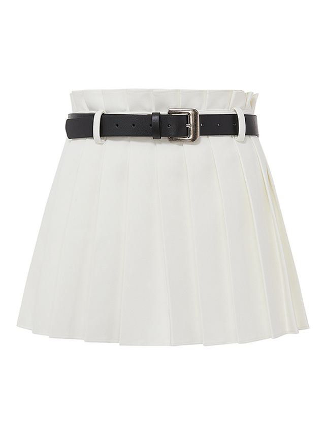 Belted Pleats Mini Skirt - DAZZLE FASHION(ダズルファッション)／d 