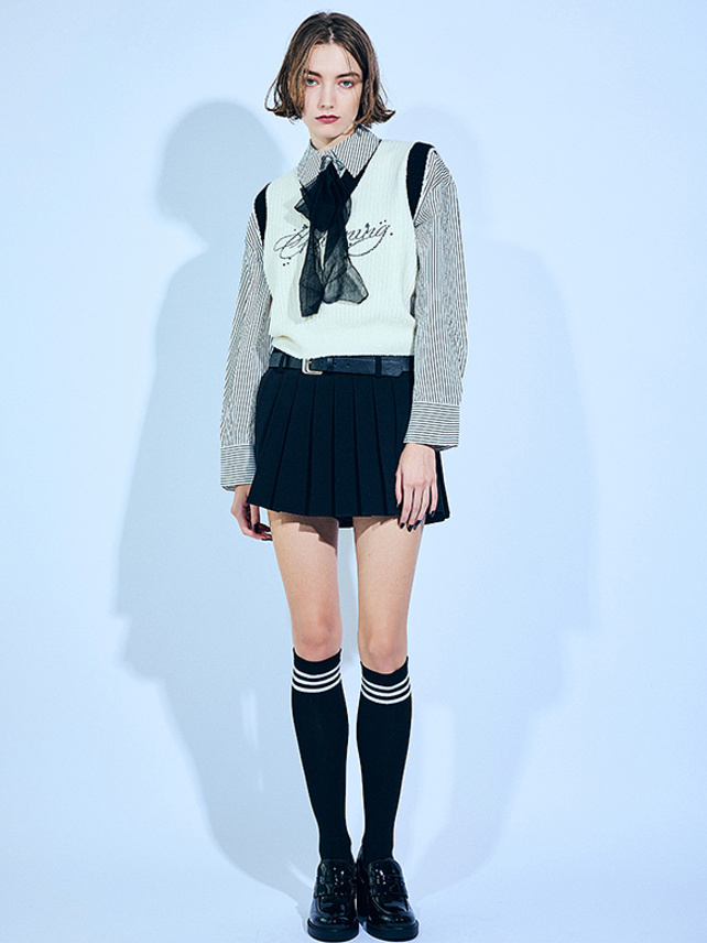 Belted Pleats Mini Skirt - DAZZLE FASHION(ダズルファッション)／d 